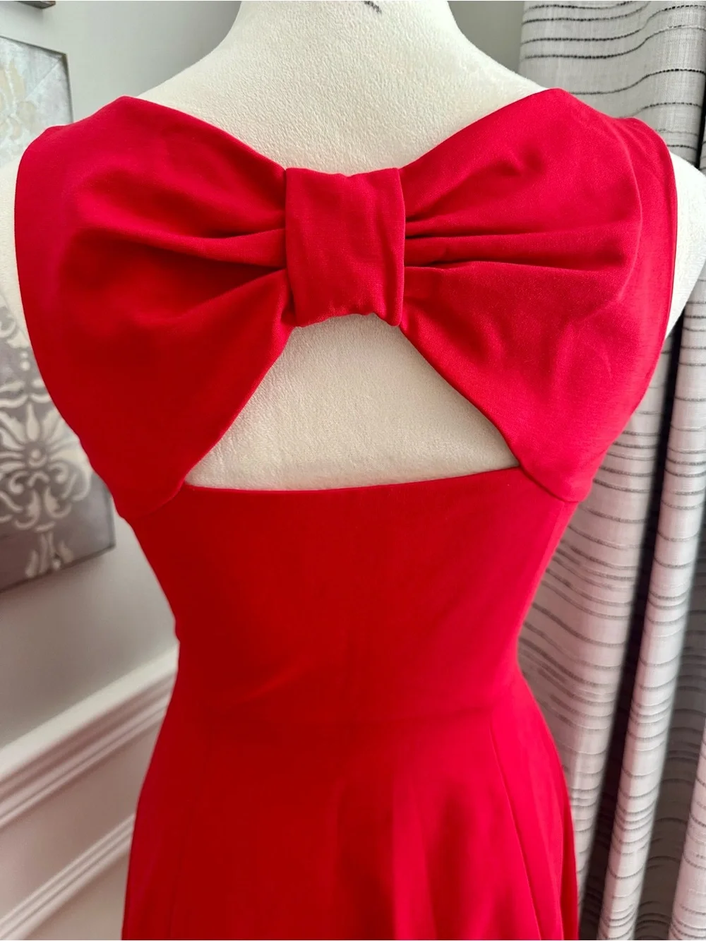 kate spade Red Sleeveless Fit-and-Flare Dress w Bow Detail On Back - Picture 10 of 16